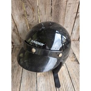RAIDER DOT Certified Motorcycle Helmet Black Open Face with Visor XL